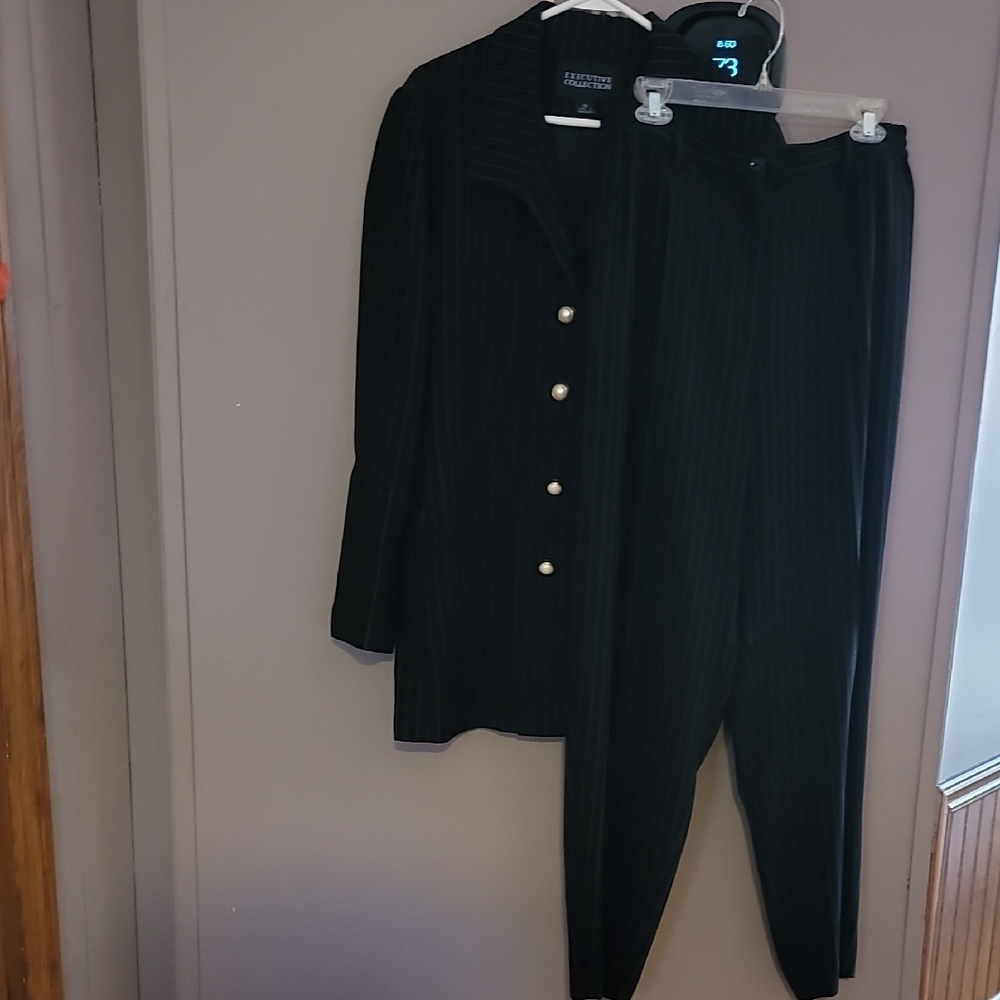 Executive Collection Black Pinstripe Suit